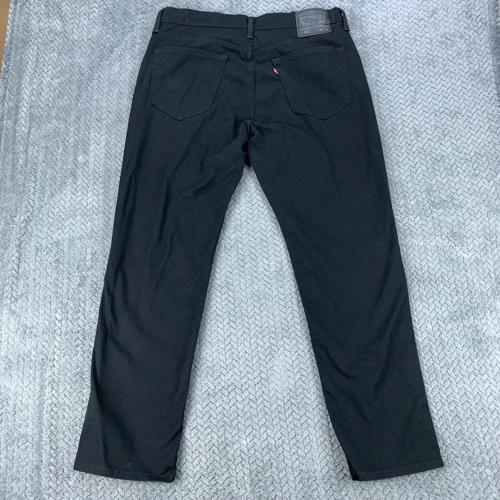 Levi's 541 Jeans Men's 34x30 (Fits 33x29) Black Athletic Taper Stretch Denim